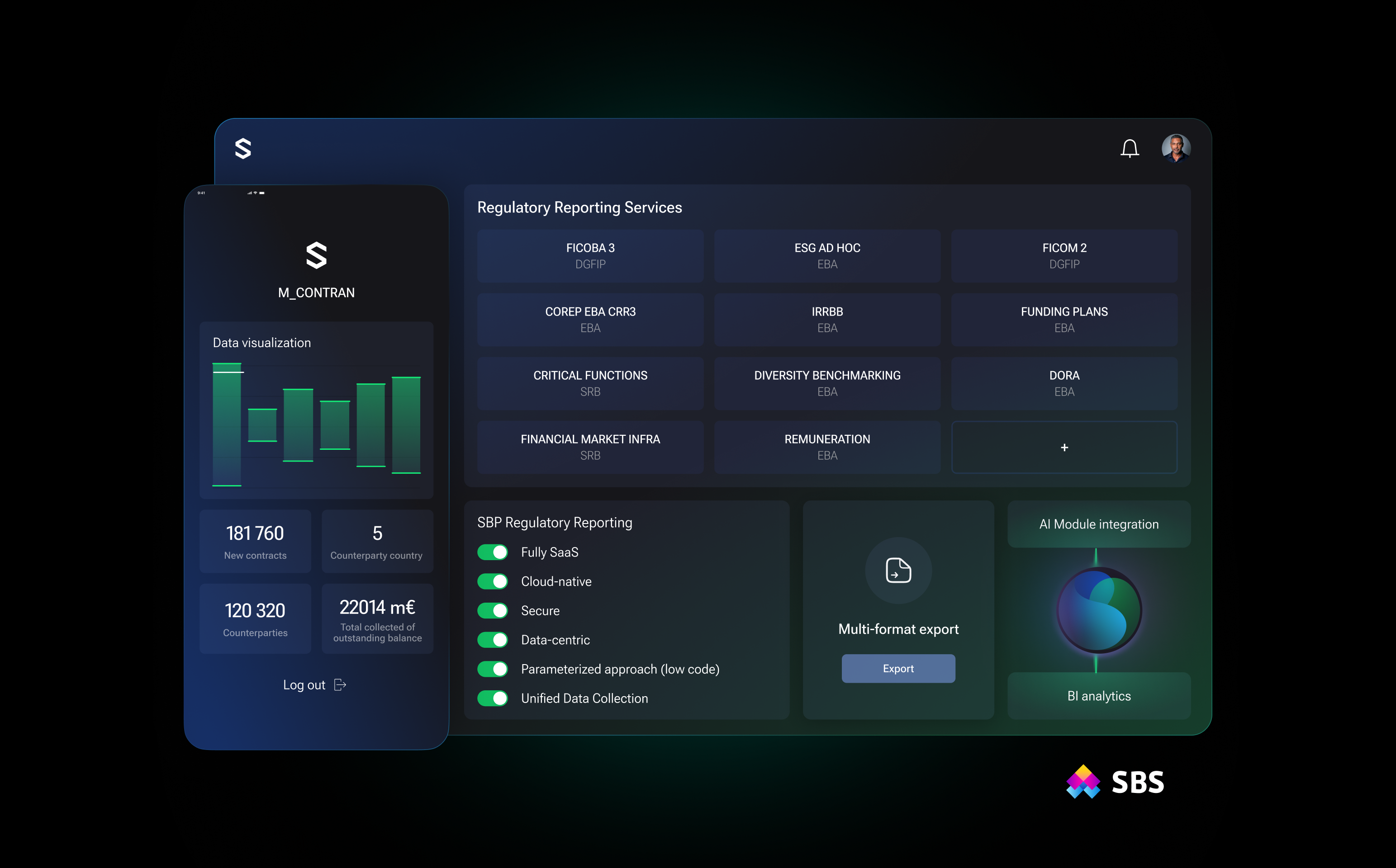 screenshot of SBS Banking Platform